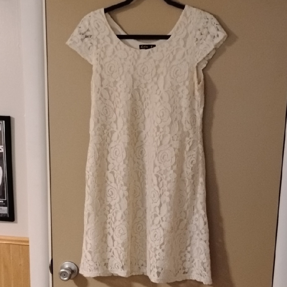 Cato Cream Lace Mini Dress